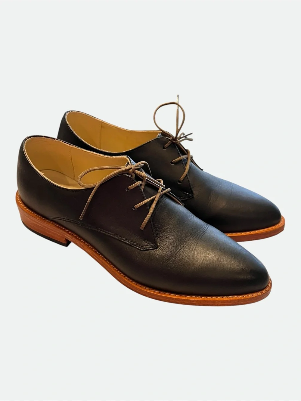 NISOLO James Oxford Black Leather Lace Up Shoes Women’s Size 7.5